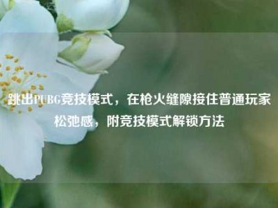 跳出PUBG竞技模式，在枪火缝隙接住普通玩家松弛感，附竞技模式解锁方法