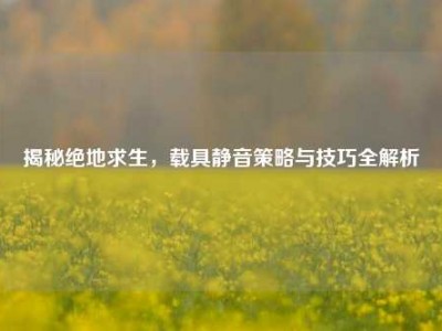 揭秘绝地求生，载具静音策略与技巧全解析