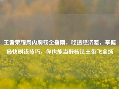 王者荣耀局内刷钱全指南，吃透经济差，掌握最快刷钱技巧，你也能当野核法王带飞全场