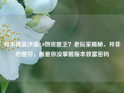 和平精英沙漠2.0物资匮乏？老玩家揭秘，并非地图穷，而是你没掌握版本致富密码