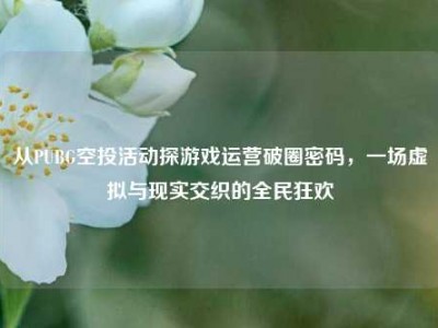 从PUBG空投活动探游戏运营破圈密码，一场虚拟与现实交织的全民狂欢