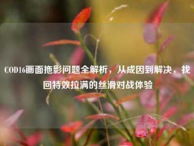 COD16画面拖影问题全解析，从成因到解决，找回特效拉满的丝滑对战体验