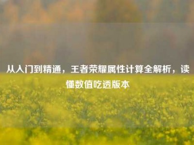 从入门到精通，王者荣耀属性计算全解析，读懂数值吃透版本
