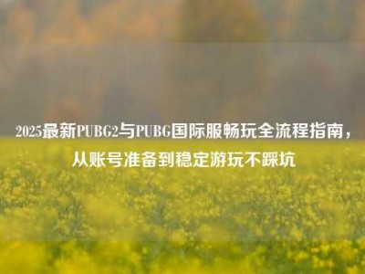 2025最新PUBG2与PUBG国际服畅玩全流程指南，从账号准备到稳定游玩不踩坑
