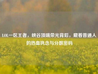 LOL一区王者，峡谷顶端荣光背后，藏着普通人的热血执念与分数密码
