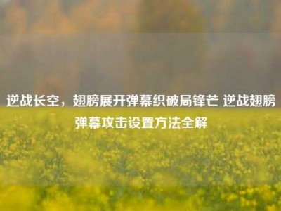 逆战长空，翅膀展开弹幕织破局锋芒 逆战翅膀弹幕攻击设置方法全解