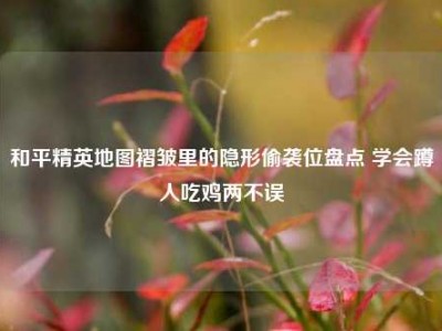 和平精英地图褶皱里的隐形偷袭位盘点 学会蹲人吃鸡两不误