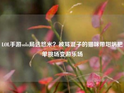 LOL手游solo局选悠米？被骂混子的猫咪带坩埚把单挑场变游乐场