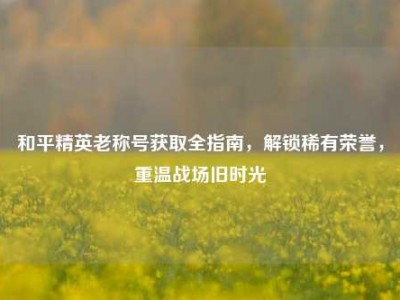 和平精英老称号获取全指南，解锁稀有荣誉，重温战场旧时光