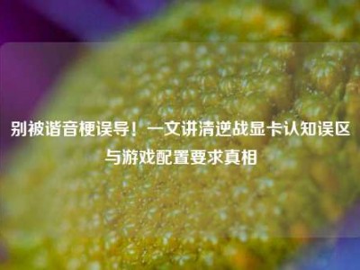 别被谐音梗误导！一文讲清逆战显卡认知误区与游戏配置要求真相