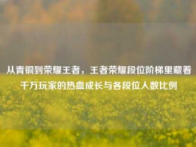 从青铜到荣耀王者，王者荣耀段位阶梯里藏着千万玩家的热血成长与各段位人数比例