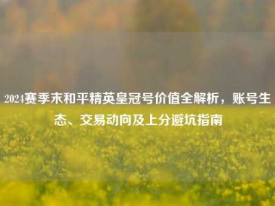 2024赛季末和平精英皇冠号价值全解析，账号生态、交易动向及上分避坑指南