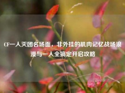 CF一人灭团名场面，非外挂的肌肉记忆战场浪漫与一人全搞定开启攻略
