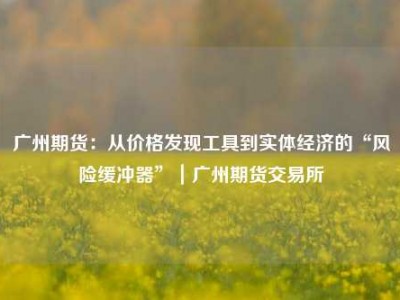 广州期货：从价格发现工具到实体经济的“风险缓冲器”｜广州期货交易所