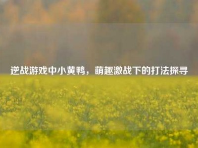 逆战游戏中小黄鸭，萌趣激战下的打法探寻