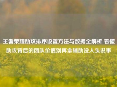 王者荣耀助攻排序设置方法与数据全解析 看懂助攻背后的团队价值别再拿辅助没人头说事