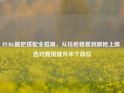 PUBG握把搭配全指南，从压枪稳度到跟枪上限 选对直接提升半个段位