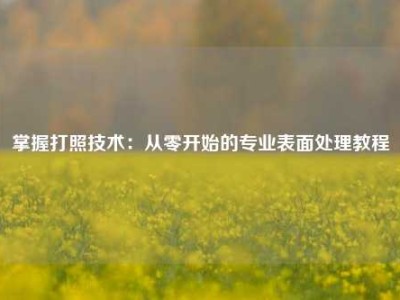 掌握打照技术：从零开始的专业表面处理教程