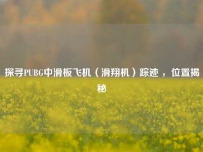 探寻PUBG中滑板飞机（滑翔机）踪迹 ，位置揭秘