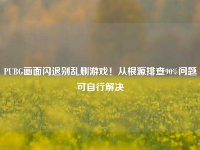 PUBG画面闪退别乱删游戏！从根源排查90%问题可自行解决