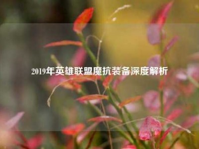 2019年英雄联盟魔抗装备深度解析