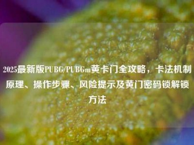 2025最新版PUBG/PUBGm黄卡门全攻略，卡法机制原理、操作步骤、风险提示及黄门密码锁解锁方法