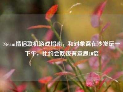 Steam情侣联机游戏指南，和对象窝在沙发玩一下午，比约会吃饭有意思10倍