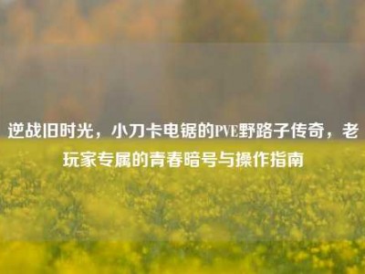 逆战旧时光，小刀卡电锯的PVE野路子传奇，老玩家专属的青春暗号与操作指南