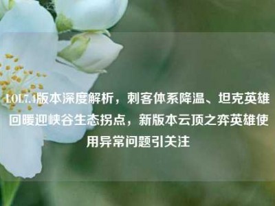 LOL7.4版本深度解析，刺客体系降温、坦克英雄回暖迎峡谷生态拐点，新版本云顶之弈英雄使用异常问题引关注