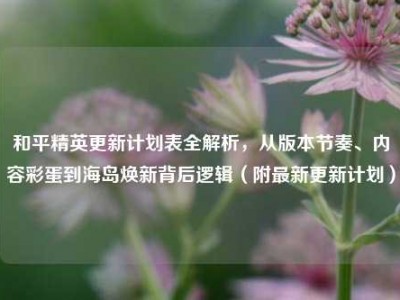 和平精英更新计划表全解析，从版本节奏、内容彩蛋到海岛焕新背后逻辑（附最新更新计划）