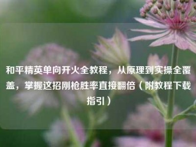 和平精英单向开火全教程，从原理到实操全覆盖，掌握这招刚枪胜率直接翻倍（附教程下载指引）