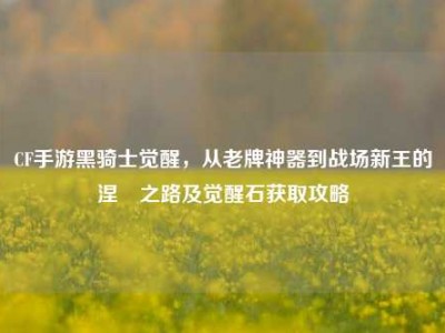 CF手游黑骑士觉醒，从老牌神器到战场新王的涅槃之路及觉醒石获取攻略