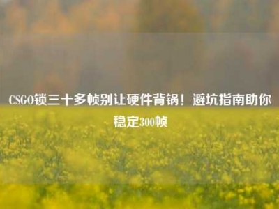 CSGO锁三十多帧别让硬件背锅！避坑指南助你稳定300帧