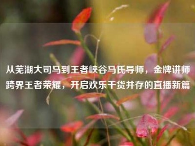 从芜湖大司马到王者峡谷马氏导师，金牌讲师跨界王者荣耀，开启欢乐干货并存的直播新篇
