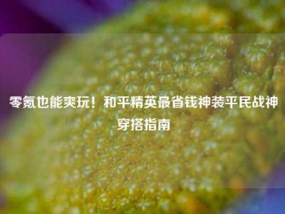零氪也能爽玩！和平精英最省钱神装平民战神穿搭指南