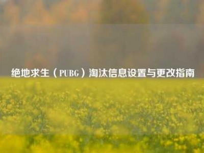 绝地求生（PUBG）淘汰信息设置与更改指南