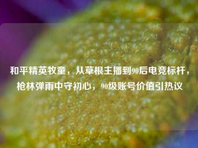 和平精英牧童，从草根主播到90后电竞标杆，枪林弹雨中守初心，90级账号价值引热议