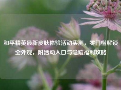 和平精英最新皮肤体验活动实测，零门槛解锁全外观，附活动入口与隐藏福利攻略