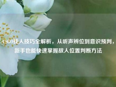 CSGO找人技巧全解析，从听声辨位到意识预判，新手也能快速掌握敌人位置判断方法