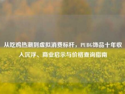 从吃鸡热潮到虚拟消费标杆，PUBG饰品十年收入沉浮、商业启示与价格查询指南