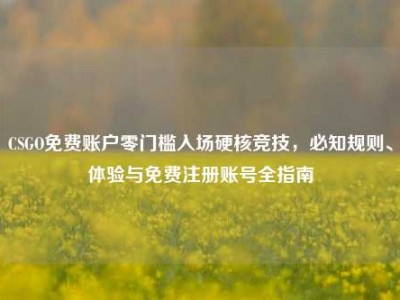 CSGO免费账户零门槛入场硬核竞技，必知规则、体验与免费注册账号全指南