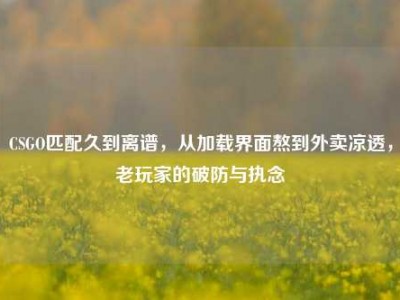 CSGO匹配久到离谱，从加载界面熬到外卖凉透，老玩家的破防与执念