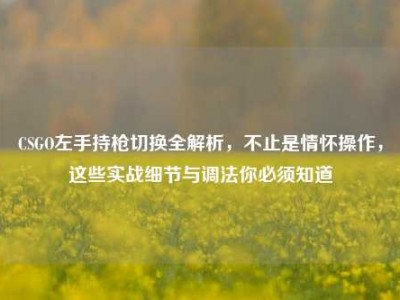 CSGO左手持枪切换全解析，不止是情怀操作，这些实战细节与调法你必须知道