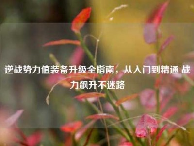逆战势力值装备升级全指南，从入门到精通 战力飙升不迷路