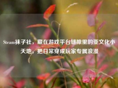 Steam袜子社，藏在游戏平台缝隙里的亚文化小天地，把日常穿成玩家专属浪漫