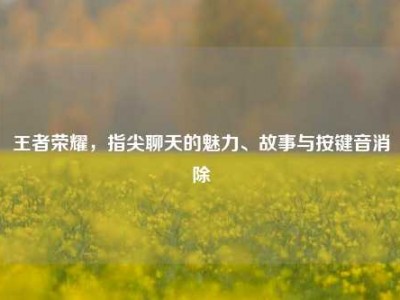 王者荣耀，指尖聊天的魅力、故事与按键音消除