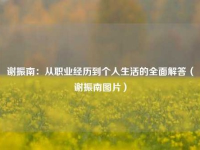 谢振南：从职业经历到个人生活的全面解答（谢振南图片）