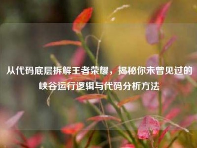 从代码底层拆解王者荣耀，揭秘你未曾见过的峡谷运行逻辑与代码分析方法