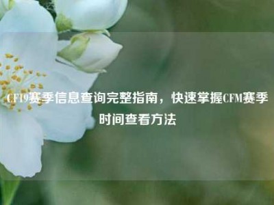 CF19赛季信息查询完整指南，快速掌握CFM赛季时间查看方法