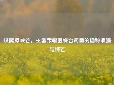 蝶翼掠峡谷，王者荣耀匿蝶台词里的隐秘浪漫与锋芒